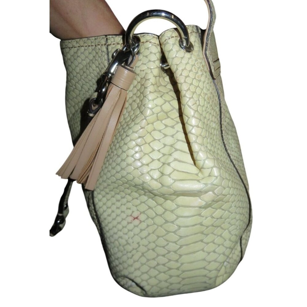 Coach Park Exotic Python Leather Flap Turnlock Crossbody Handbag 24392 In Cream - Picture 4 of 13